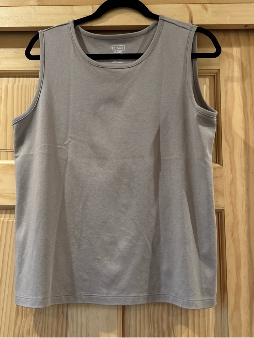 LL Bean Layering Tank Top Womens XL Supima Cotton Sleeveless Scoop Neck Tan
